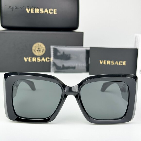 Versace Women Sunglasses Black Grey Butterfly VE4467U GB1/87 BRAND NEW main image 6